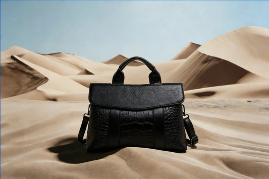 Woven Leather Handbag | Large Capacity Bag for Professional Settings