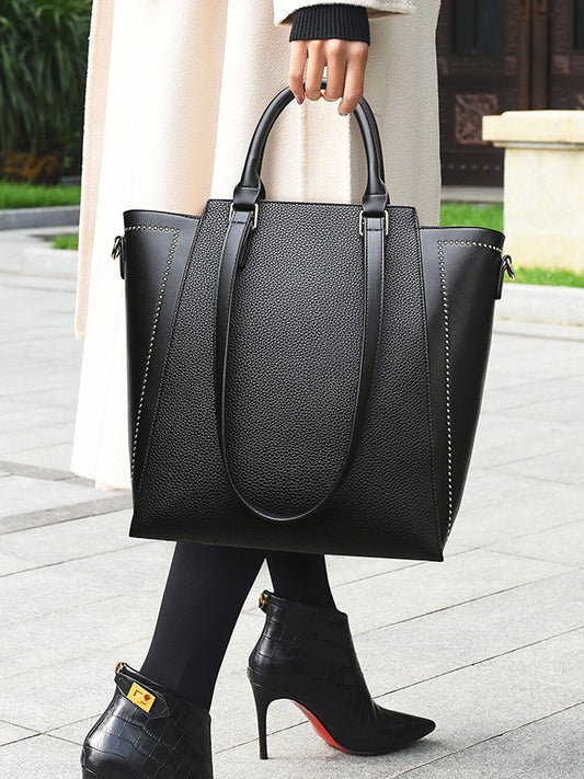 Minimalist Textured Tote | Large Capacity Bag for Daily Commute